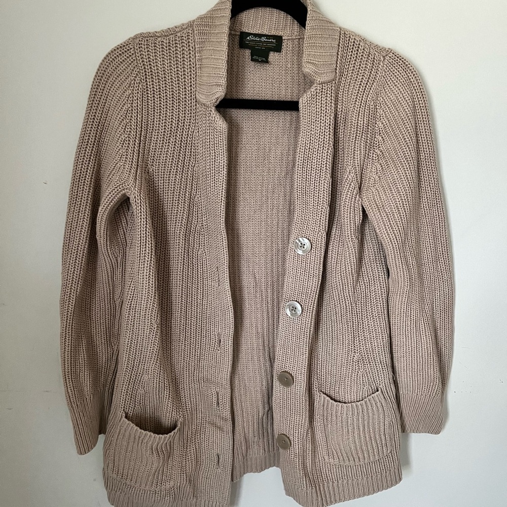Eddie Bauer tan cardigan